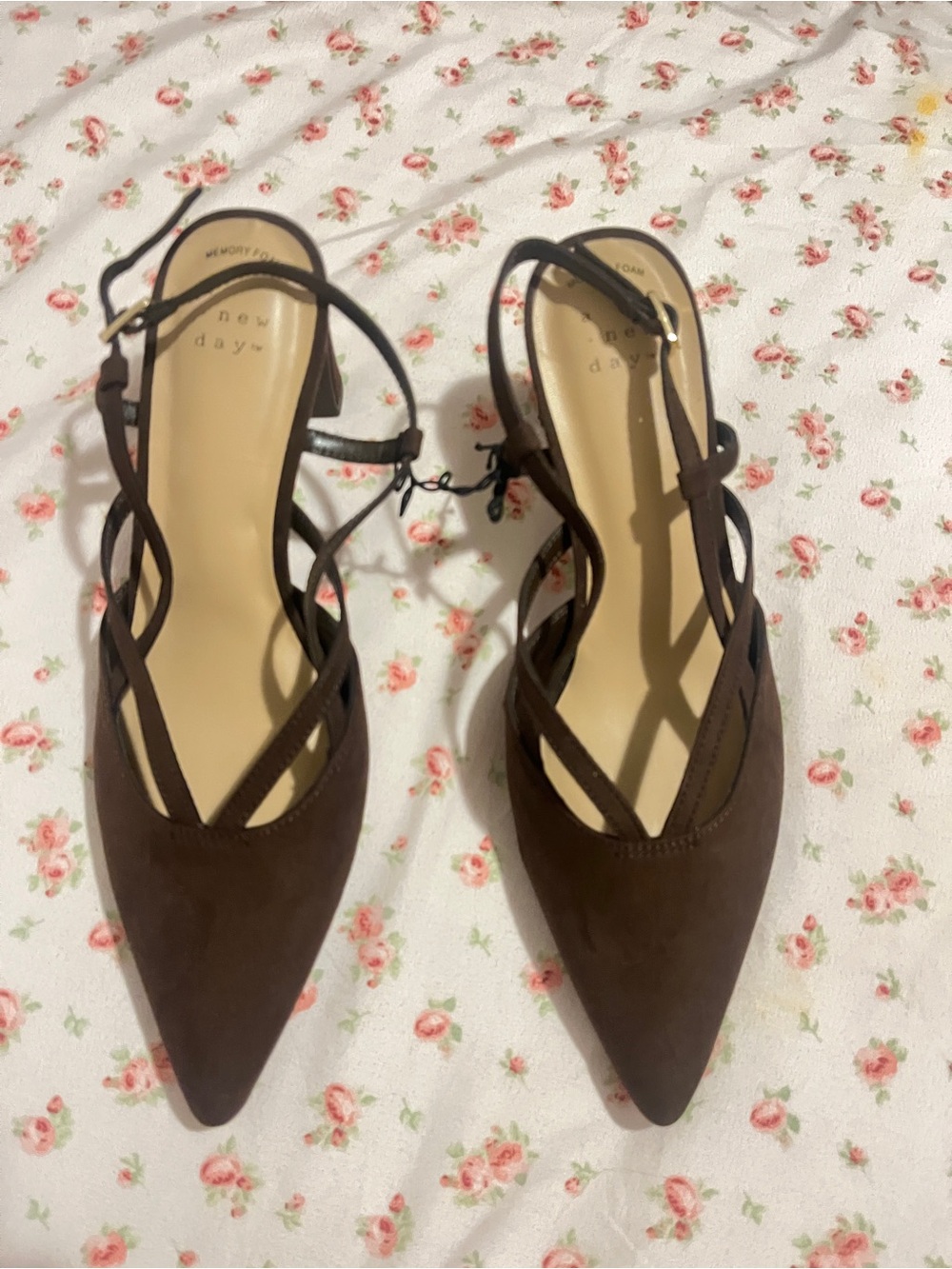 & Other Stories Brown Pointed-Toe Strappy Slingback Heels